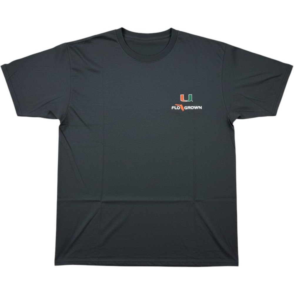 FloGrown Miami Hurricanes Mens Large Black Camo Sportsman Tee Shirt NEW